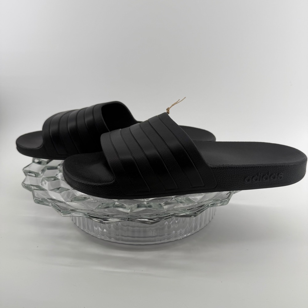 adidas Adilette Aqua Slides Core Black Mens 13 Womens 14 F35550 Sandals NEW